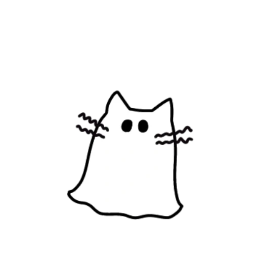 kucing, anak kucing, pushen kucing yang dicat, kucing hantu yang lucu, kawai segel hitam dan putih