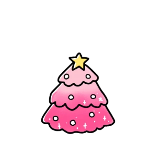 template pohon natal, pohon natal merah muda, pola merah muda pohon natal, kartun pohon natal merah muda, christmas tree decoration colorpage