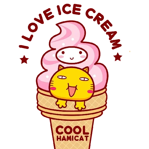 kavai's picture, ice cream sweetheart, colored ice cream, kavaj pattern cupcake sketch