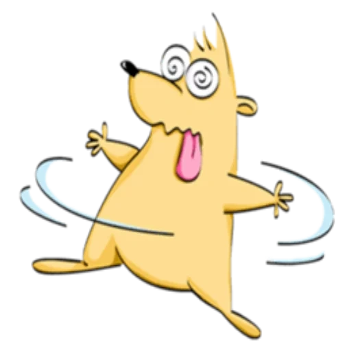 yellow dog, the dog is funny, happy dog, cartoon dog, cartoon dog jump