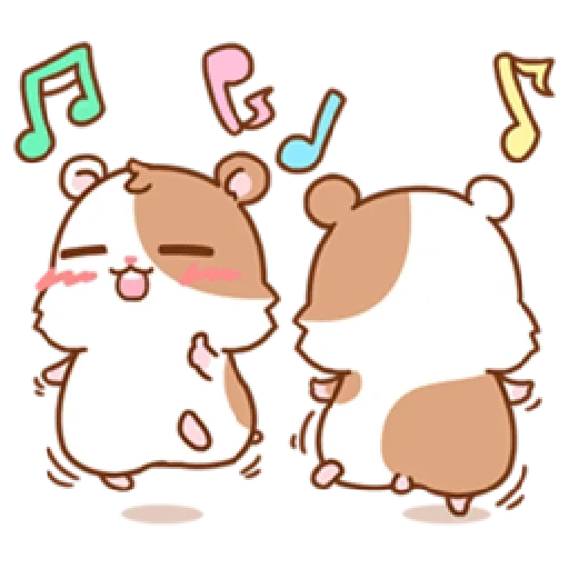 kawaii, encantador, clipart, animais kawaii, tonton friends