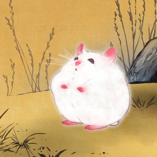 wiki, hamster, cesto, o hamster é branco, ilustração do hamster