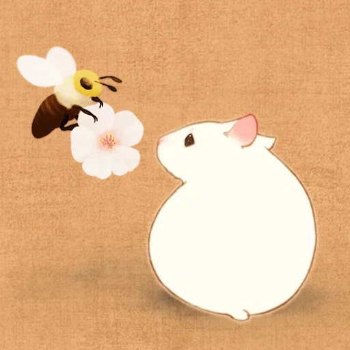rato, o hamster é branco, lindos coelhos, desenho do mouse, lindas hamsters de anime coelhos