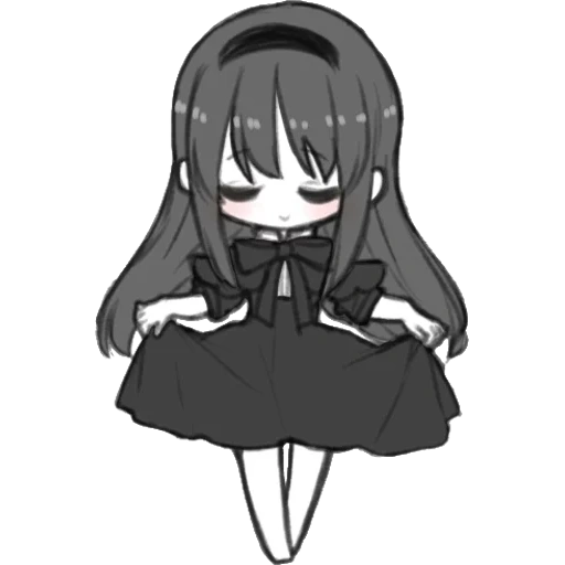 immagine, anime carino, chibi khomura, personaggi anime, akemi khomura chibi