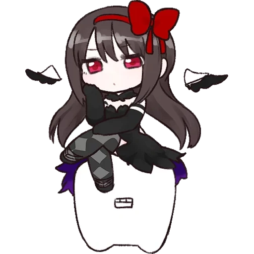 homura, arte anime, akemi chibi, homura akemi, akemi khomura chibi