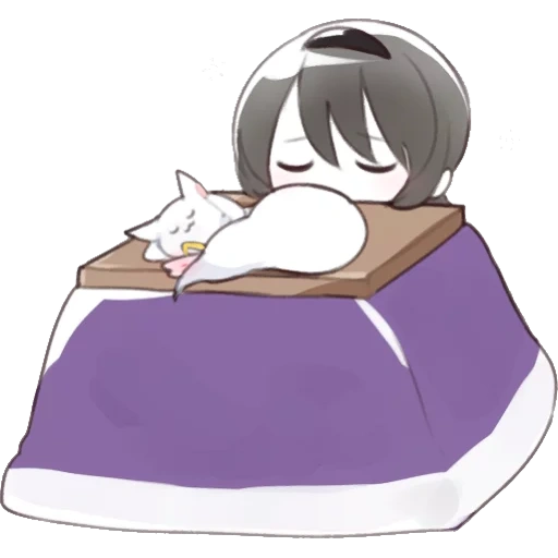 bild, anime schläft, kotatsu anime, anime schläft, anime charaktere