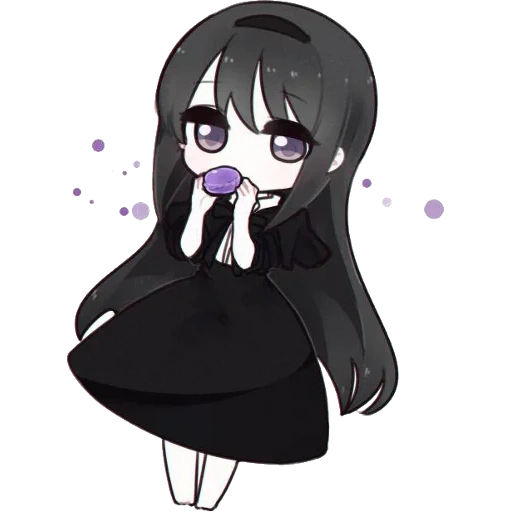 immagine, chibi khomura, homura akemi, personaggi anime, akemi khomura chibi