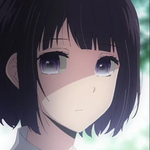 menina anime, departamento de flores kanggang, hanabi yasuraoka sad, olhos de huabi kanggang, o desejo secreto do anime rejeitado