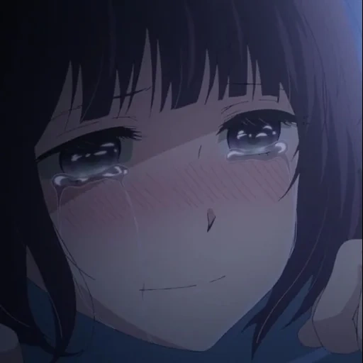 anime in tränen, yasuoka hanabe, hanabi yasuraoka sad, cry anime mädchen