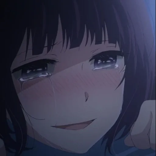 tear animation, yasuoka fabe, hanabi yasuraoka sad, yasuoka huabi's tears, the secret wish of rejected anime