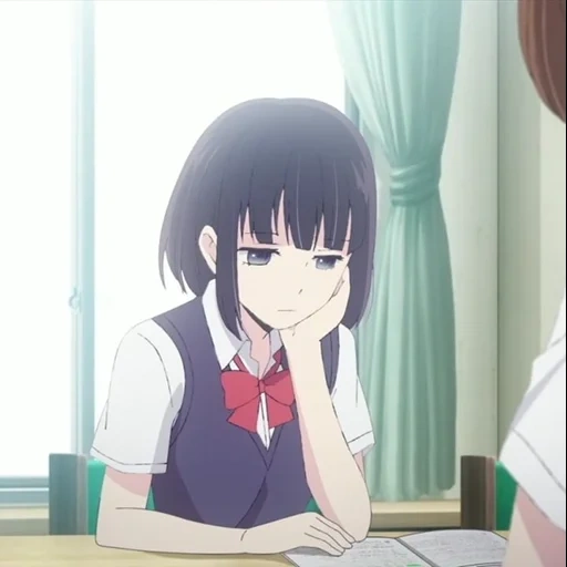 carla de animación, chica de animación, kuzu no honkai, personajes de animación, el deseo secreto de la persona rechazada 1x03