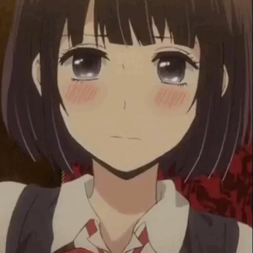 kuzu no honkai, hanabi yasuraoka triste, hanabi yasuraok sourire, désirs secrets du khan rejeté, yasuraoka hanabi shots anime smile