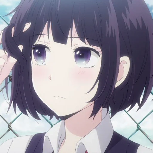 рисунок, kuzu no honkai, ясураока ханаби, аниме девушки аниме, ханаби ясураока sad