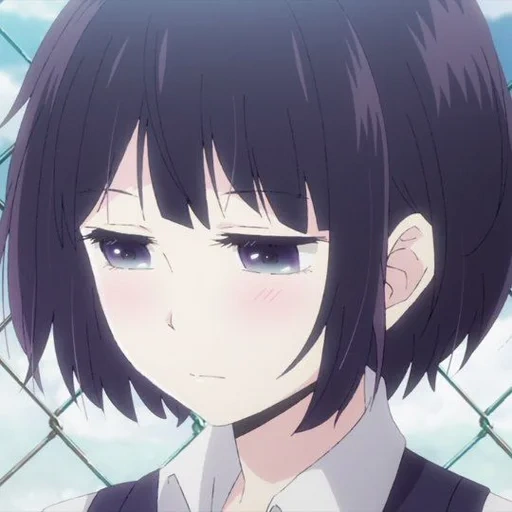 seni animasi, anime lucu, karakter anime, hanabe yasuoka, hanabi yasuraoka sad