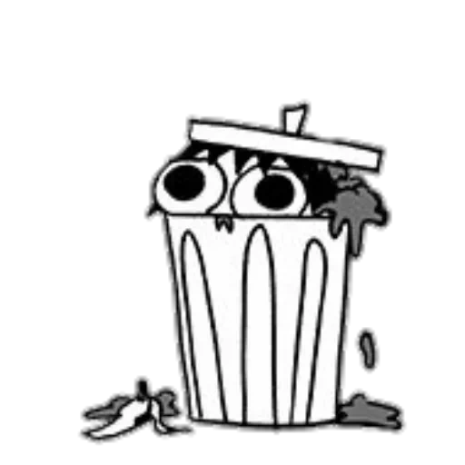 lata de lixo, rabisos de sarah, pacote de rabiscos de sarah, desenho de uma lata de lixo, tanque de lixo de desenho animado