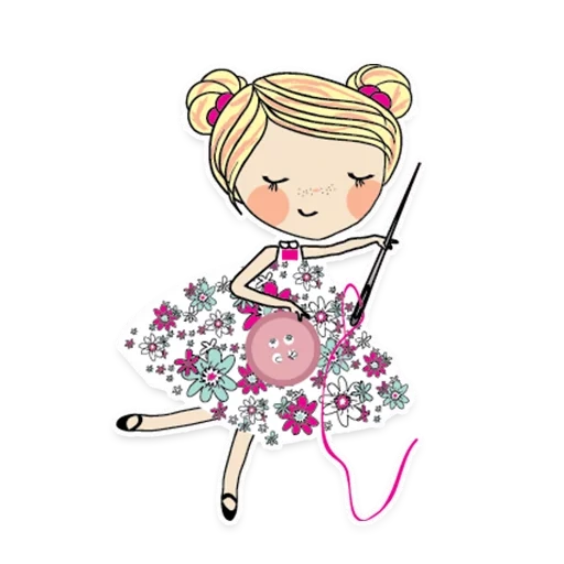 aiguille, graphiques de filles, clipart, dessiner une petite fille