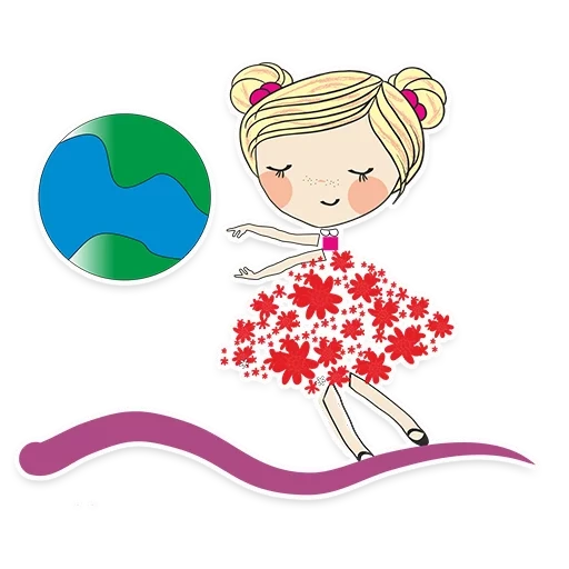 clipart, fille, monter à bord d'une fille avec un ruban, vector de petites filles mignonnes