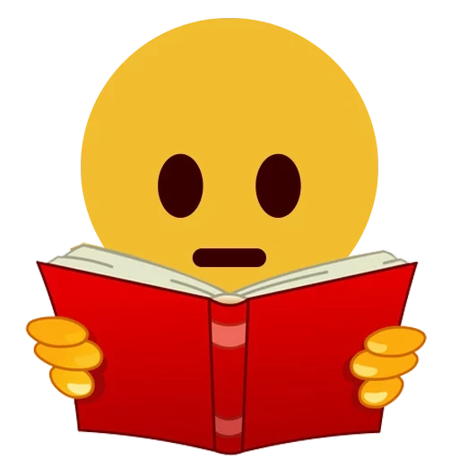 emoji, sonrisa de libro, smiley con un libro