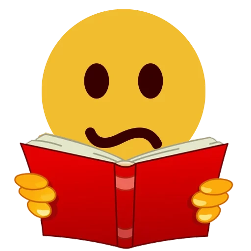 emoji, smiley con un libro, smiley con un libro, emoticones de la biblioteca