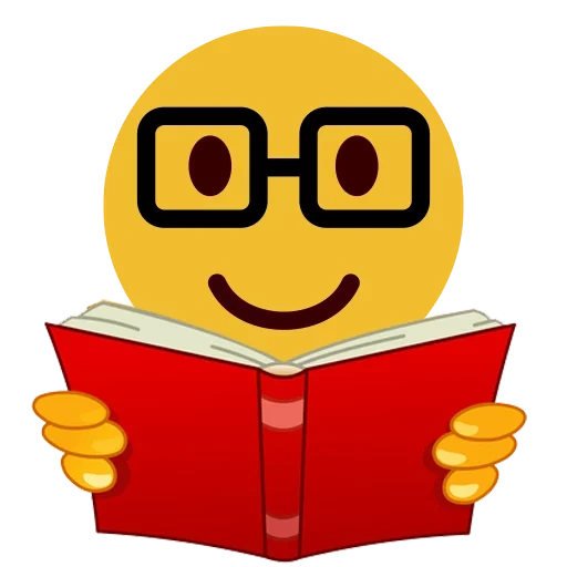 alumno smilet, smiley con un libro, texto de la página