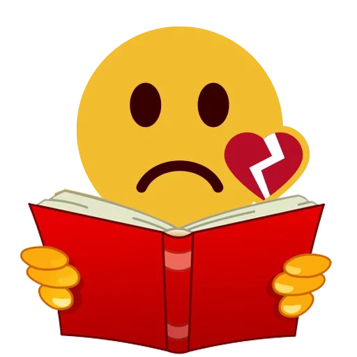 emoji, smiley con un libro
