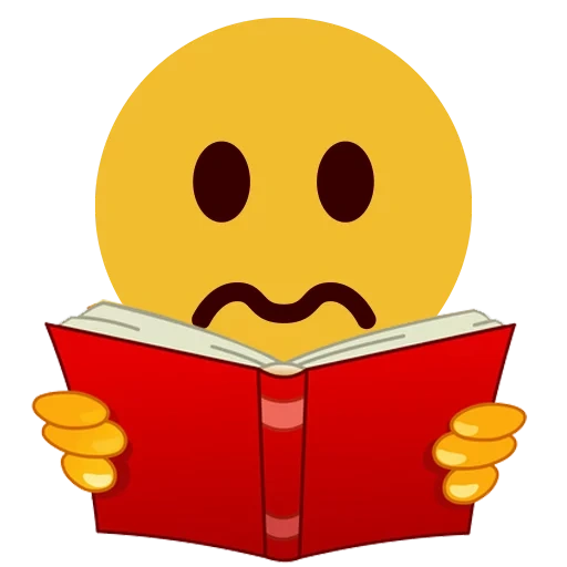 emoji, sonrisa de libro, smiley con un libro, emoticones de la biblioteca