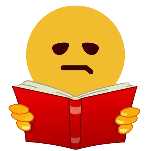 emoji, smiley con un libro, smiley con un libro