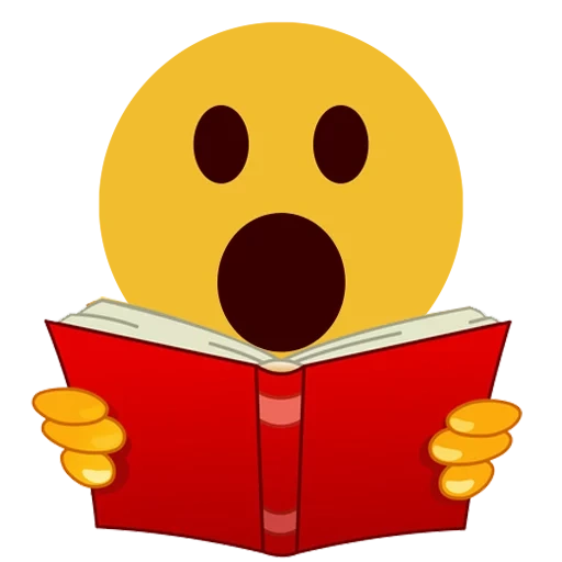 emoji, tristeza emoji, smiley con un libro