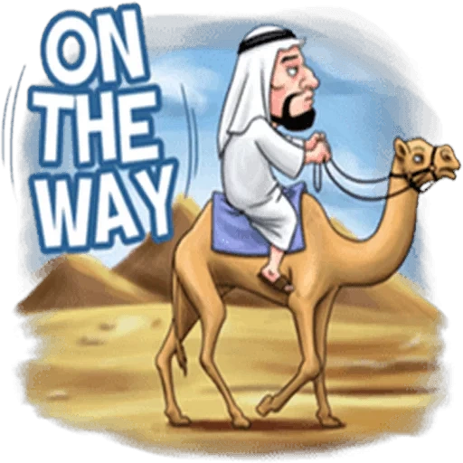 jovem, sheikh árabe, desenho de camelo, robert sahakyans antigo egito