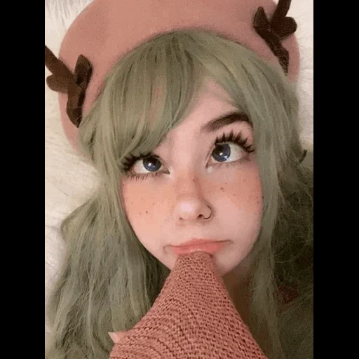 cara, humano, mujer joven, mejor ahegao, belle delphine