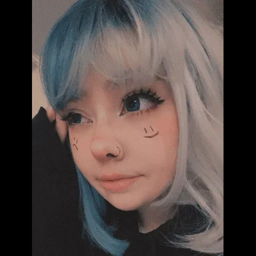 visage, humain, jeune femme, maquillage d'anime, dolly venimeux