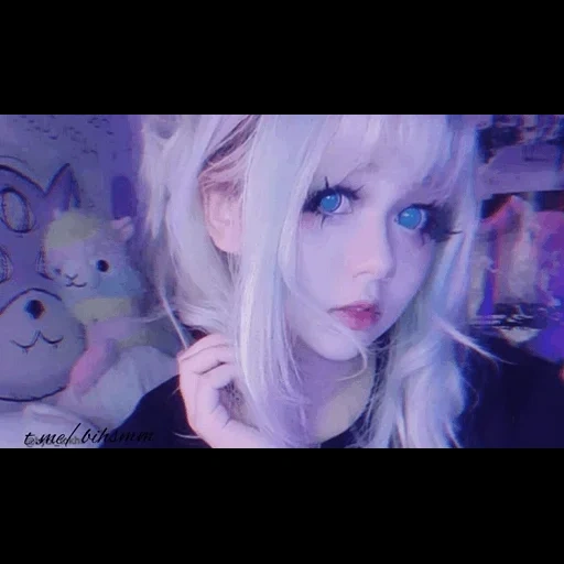 mensch, junge frau, emo mädchen, anime cosplay, ari kda cosplay kawai fox