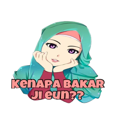 kartun, gadis, hijapnya sangat indah, anime hijab muslim, muslimah