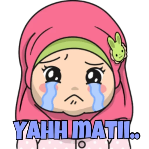 anime, hijabé, musulmán, musulmán, chica de dibujos animados hijabe