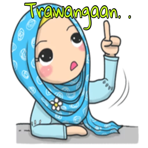 jeune femme, musulman, dessin animé de hijab, hijab d'aichukhuk, enfants musulmans
