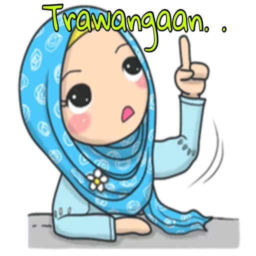 gadis, muslim, hijab cartoon, jilbab aichurok, anak muslim