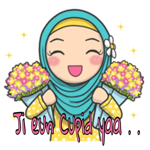 musulmán, musulmán, dibujos animados de hijab, chica musulmana, chicas musulmanas