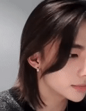 asiatico, giovane donna, con hyun-jin, tagli di capelli corti, attori coreani