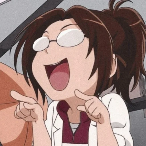 hanji zoe, el anime es divertido, cara de anime mem, personajes de anime