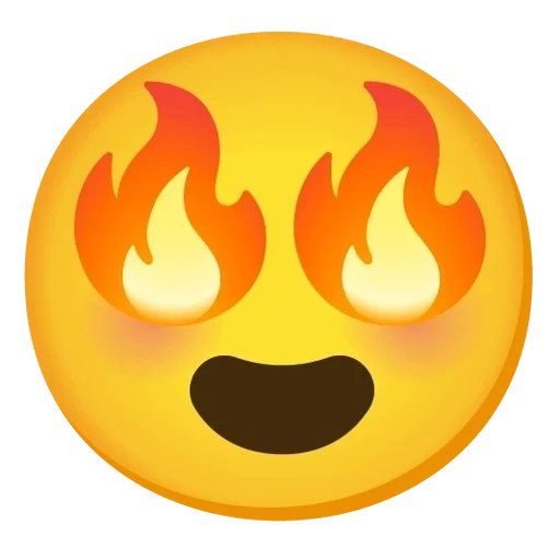 эмодзи, эмодзи огонь, awesome emoji, смайлик огнем глаз