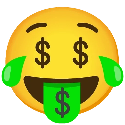 money, emoji, patreon, money smiley, smiley in dollars of eyes