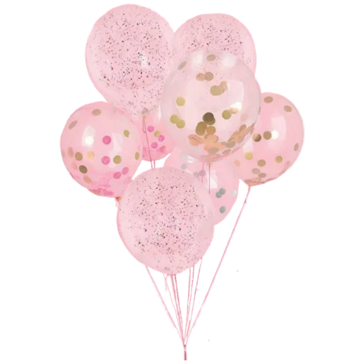 balloon pink, confetti ball, confetti ball, pink balloon, balloon transparent paper scraps