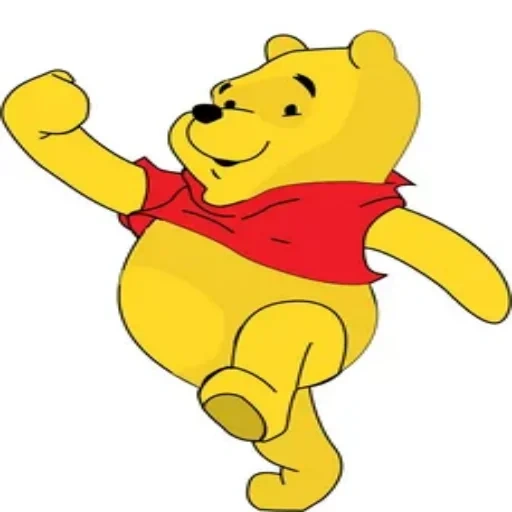 pooh, winnie l'ourson, winnie l'ourson fait signe de la main, winnie l'ourson sur le côté, les personnages de winnie l'ourson