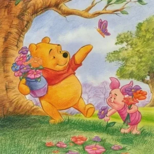 winnie puuh, winnie the flusen ist honig, winnie der flusen sind seine freunde, winnie pooh cartoon, winnie der flusen ist alles alles