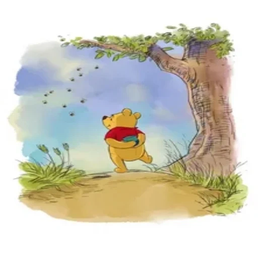 libro de texto, winnie the pooh, bear winnie the pooh, acuarela winnie the pooh, bear winnie the pooh