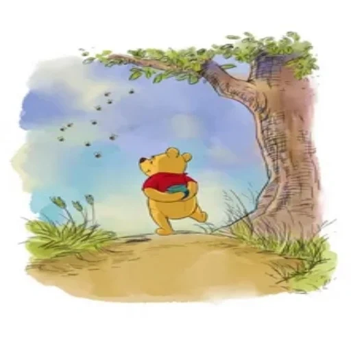 livro didático, winnie the pooh, rato ursinho winnie, pintura em aquarela de winnie the pooh, urso winnie the pooh