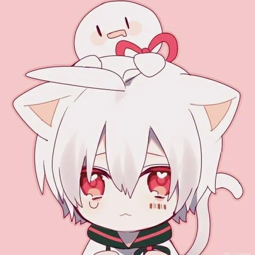 anime algunos, anime lindo, mafumafo chibi, dibujos de anime, mafumafu neko