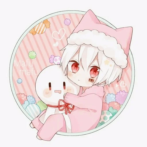 аниме милые, мафумафу чиби, mafumafu чиби, mafumafu chibi, мафумафу чиби кот