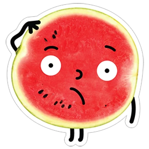 watermelon, a piece of watermelon, watermelon stickers, smiling face is a watermelon