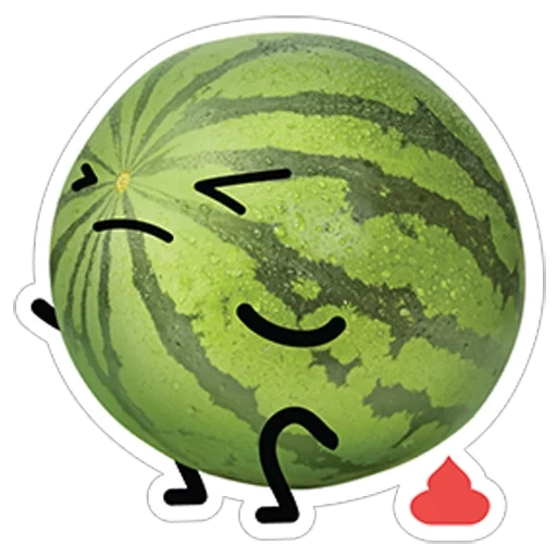 wassermelone, melonenwassermelone, wassermelonencharakter, stick wassermelone